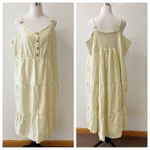 Sonoma • Green and White Striped Dress